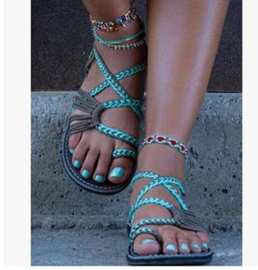 Rope Knot Toe Flat Sandals - Easy Pickins Store