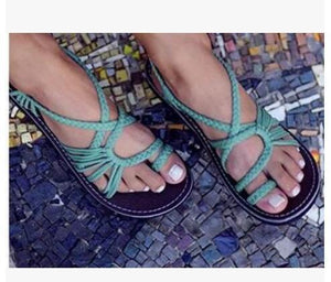 Rope Knot Toe Flat Sandals - Easy Pickins Store