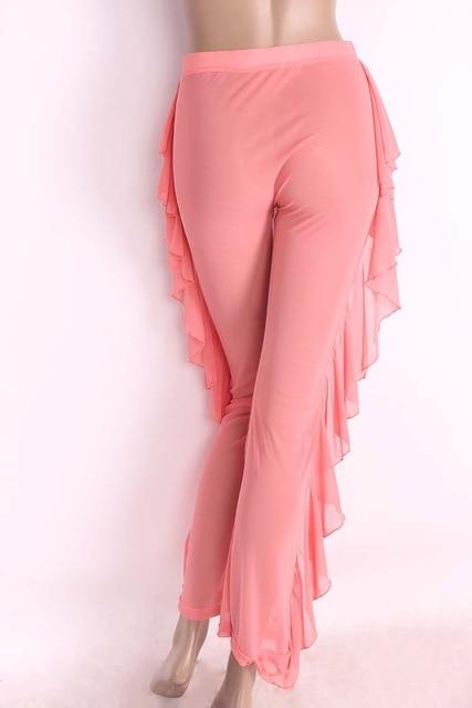 Ruffle Women Mesh Sheer Wide Leg Transparent Cover Up Bikini Pants - Easy Pickins Store