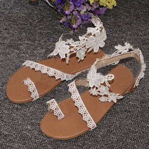 Sandals Bohemian LaceSlip On Flat Open Toe Slipper - Easy Pickins Store
