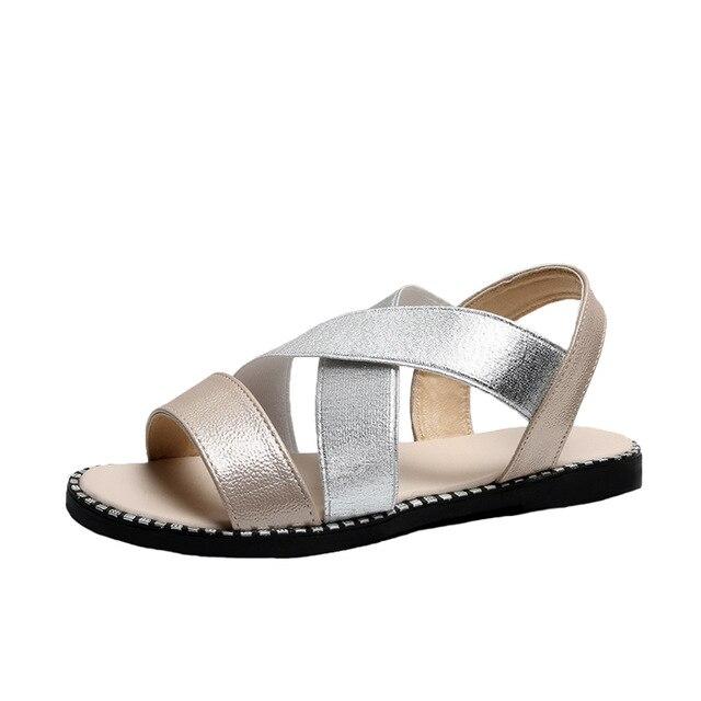 Sandals Flat Comfortable Ankle Hollow Round Toe Soft Sole Low Heels - Easy Pickins Store