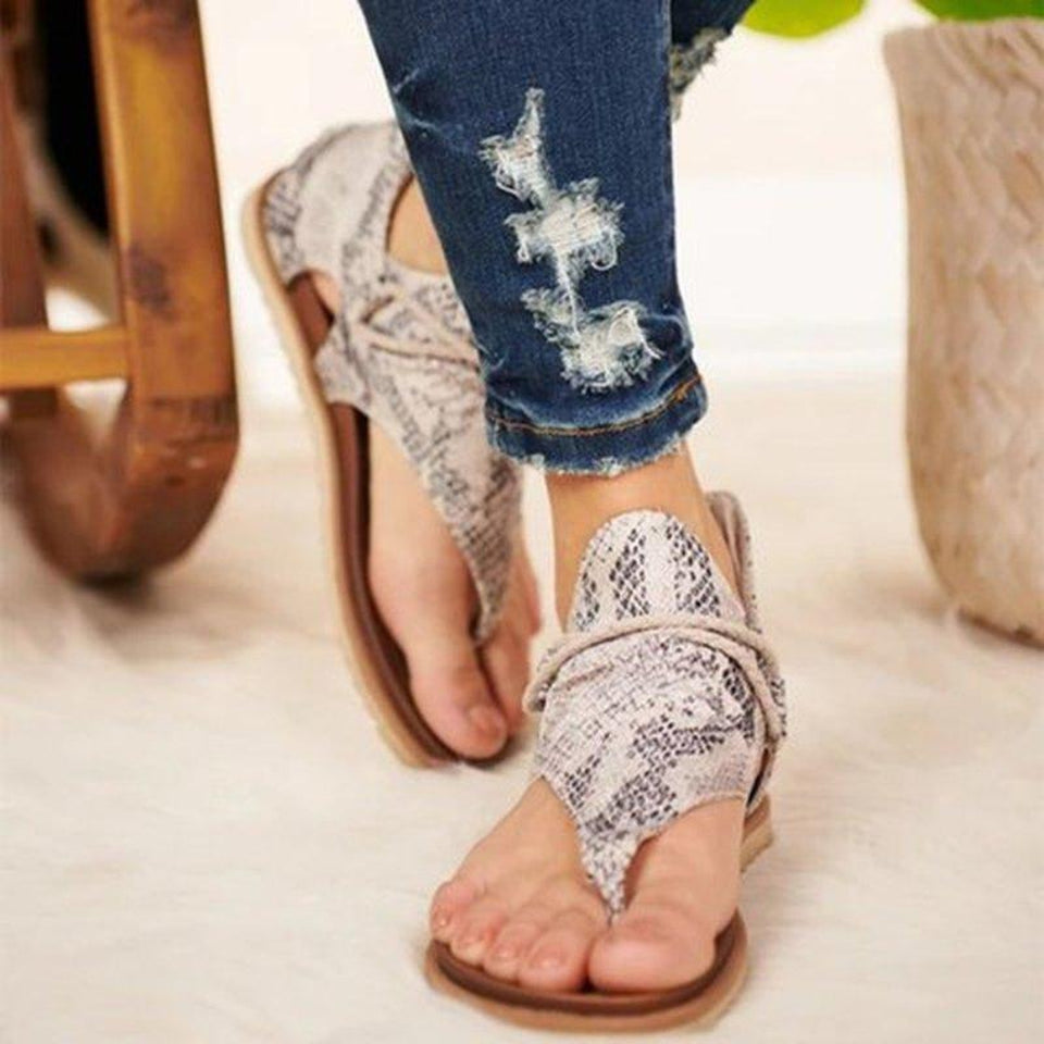 Sandals Flat Sole Bohemia Leopard Snake Zebra - Easy Pickins Store