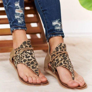 Sandals Flat Sole Bohemia Leopard Snake Zebra - Easy Pickins Store