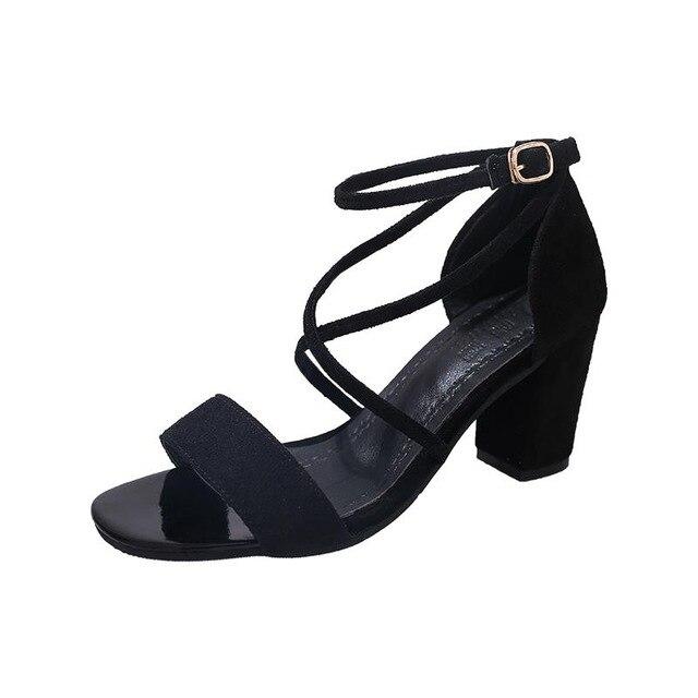 Sandals Open Toe Thick Heel Pumps Gladiator Style - Easy Pickins Store