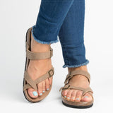 Sandals Rome Style Flip-Flops Plus Size Flat Sole Low Heels - Easy Pickins Store