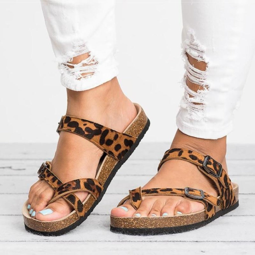 Sandals Rome Style Flip-Flops Plus Size Flat Sole Low Heels - Easy Pickins Store