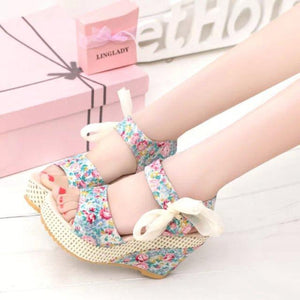Sandals Slik Bow Slippers Slides Platform Wedges Flip Flops Open Toe High Heels - Easy Pickins Store