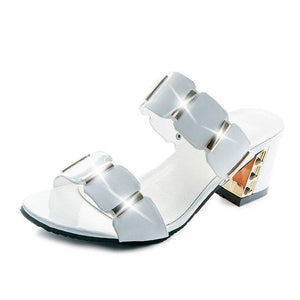 Sandals Square Heels Peep Toe - Easy Pickins Store