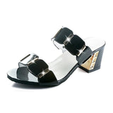 Sandals Square Heels Peep Toe - Easy Pickins Store