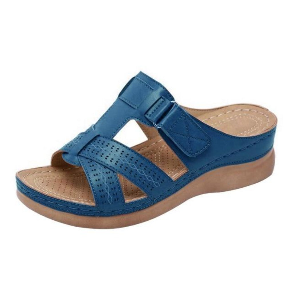 Sandals Stitching Open Toe Platform Wedge Slides - Easy Pickins Store
