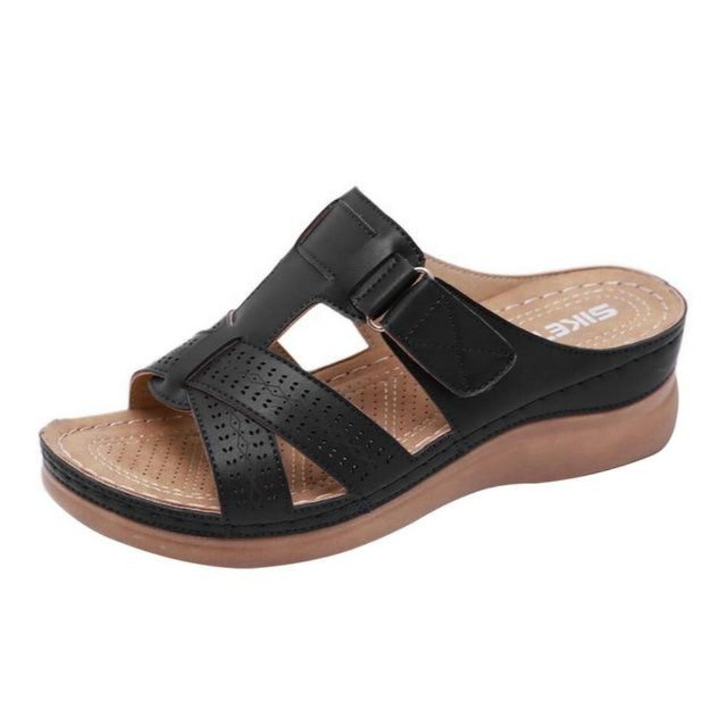 Sandals Stitching Open Toe Platform Wedge Slides - Easy Pickins Store
