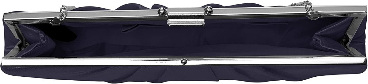 Satin Frame Evening Clutch Bag Purse With Shoulder Chain Included - Easy Pickins Store