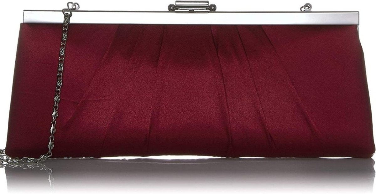 Satin Frame Evening Clutch Bag Purse With Shoulder Chain Included - Easy Pickins Store