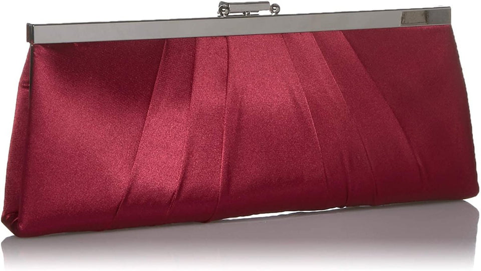Satin Frame Evening Clutch Bag Purse With Shoulder Chain Included - Easy Pickins Store