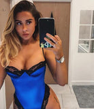 Satin Lace Bodysuit Sleeveless Romper - Easy Pickins Store