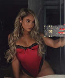 Satin Lace Bodysuit Sleeveless Romper - Easy Pickins Store