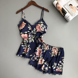 Satin Sleepwear Flower Pajama - Easy Pickins Store