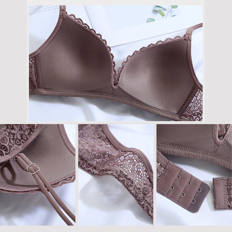 Seamless Push Up Lace Floral Bra Wire Free Adjustable Upper Underwear - Easy Pickins Store