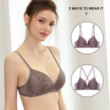 Seamless Push Up Lace Floral Bra Wire Free Adjustable Upper Underwear - Easy Pickins Store