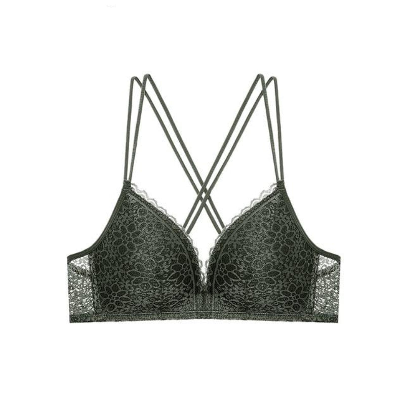 Seamless Push Up Lace Floral Bra Wire Free Adjustable Upper Underwear - Easy Pickins Store