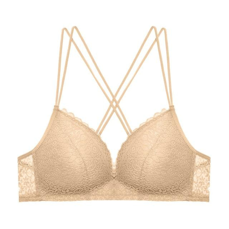Seamless Push Up Lace Floral Bra Wire Free Adjustable Upper Underwear - Easy Pickins Store