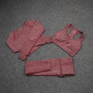 Seamless Yoga Sets Workout Sportswear Gym Clothing Fitness Leggings Sports Clothes High Waist Pants - Easy Pickins Store
