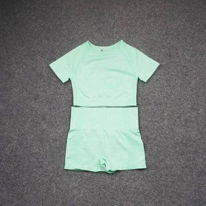 Seamless Yoga Sets Workout Sportswear Gym Clothing Fitness Leggings Sports Clothes High Waist Pants - Easy Pickins Store
