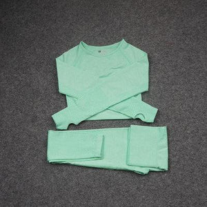 Seamless Yoga Sets Workout Sportswear Gym Clothing Fitness Leggings Sports Clothes High Waist Pants - Easy Pickins Store