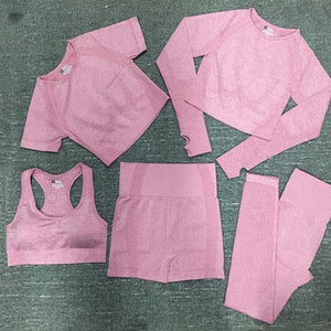 Seamless Yoga Sets Workout Sportswear Gym Clothing Fitness Leggings Sports Clothes High Waist Pants - Easy Pickins Store
