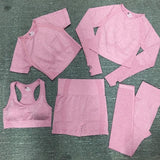Seamless Yoga Sets Workout Sportswear Gym Clothing Fitness Leggings Sports Clothes High Waist Pants - Easy Pickins Store