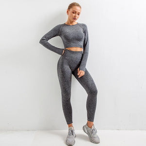 Seamless Yoga Sets Workout Sportswear Gym Clothing Fitness Leggings Sports Clothes High Waist Pants - Easy Pickins Store