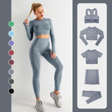 Seamless Yoga Sets Workout Sportswear Gym Clothing Fitness Leggings Sports Clothes High Waist Pants - Easy Pickins Store