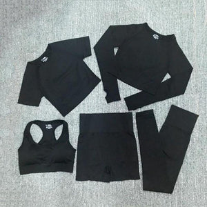 Seamless Yoga Sets Workout Sportswear Gym Clothing Fitness Leggings Sports Clothes High Waist Pants - Easy Pickins Store