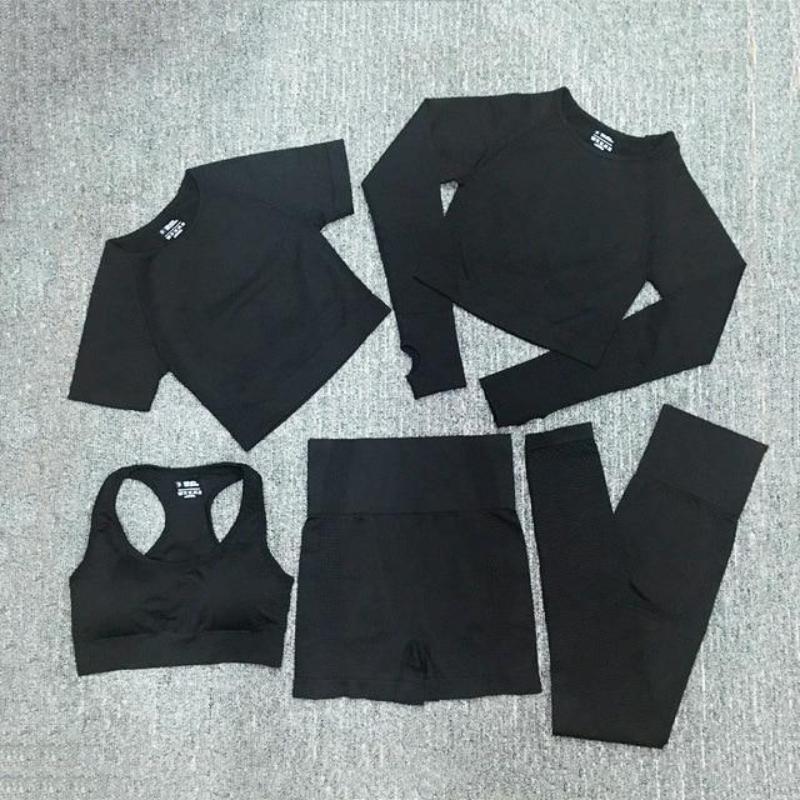 Seamless Yoga Sets Workout Sportswear Gym Clothing Fitness Leggings Sports Clothes High Waist Pants - Easy Pickins Store