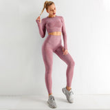 Seamless Yoga Sets Workout Sportswear Gym Clothing Fitness Leggings Sports Clothes High Waist Pants - Easy Pickins Store