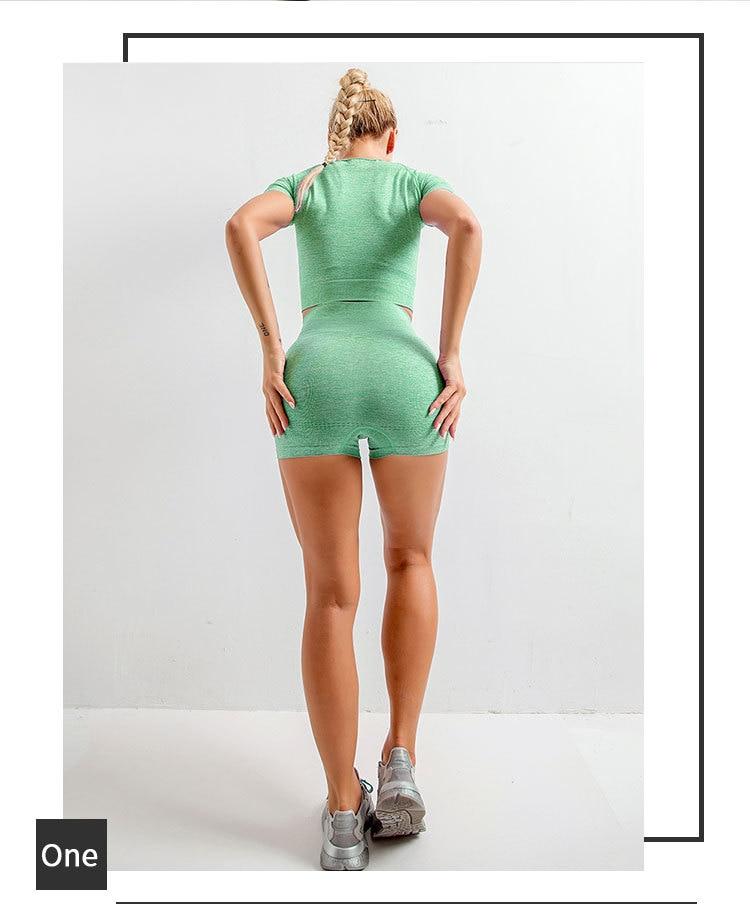 Seamless Yoga Sets Workout Sportswear Gym Clothing Fitness Leggings Sports Clothes High Waist Pants - Easy Pickins Store