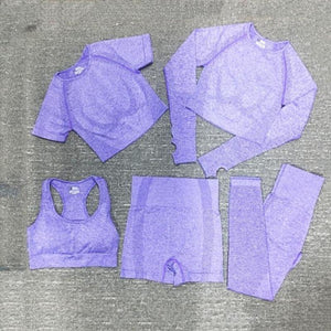 Seamless Yoga Sets Workout Sportswear Gym Clothing Fitness Leggings Sports Clothes High Waist Pants - Easy Pickins Store