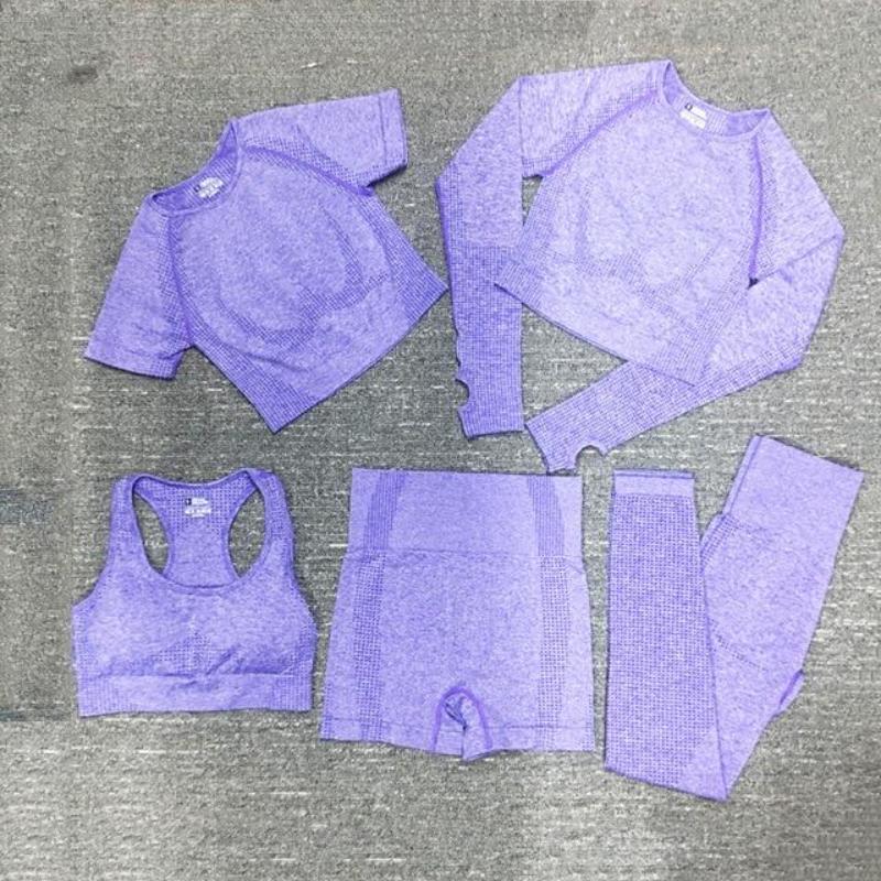 Seamless Yoga Sets Workout Sportswear Gym Clothing Fitness Leggings Sports Clothes High Waist Pants - Easy Pickins Store
