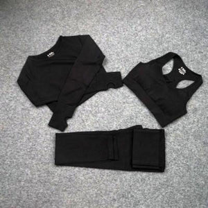 Seamless Yoga Sets Workout Sportswear Gym Clothing Fitness Leggings Sports Clothes High Waist Pants - Easy Pickins Store