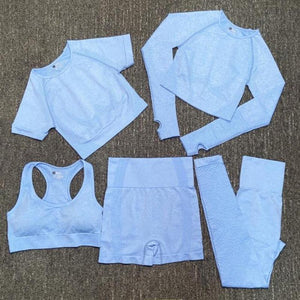 Seamless Yoga Sets Workout Sportswear Gym Clothing Fitness Leggings Sports Clothes High Waist Pants - Easy Pickins Store