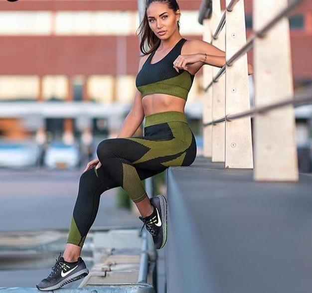 Seamless Workout Yoga Sets Gym Running Fitness Leggings Long Sleeve - Easy Pickins Store