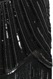 Sequin Beaded V Neck Tassels Hem Great Gatsby Cocktail Dress - Easy Pickins Store