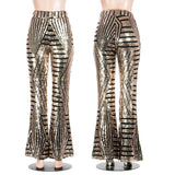 Sequin Glitter Wide Leg Long Flare Pants High Waist - Easy Pickins Store