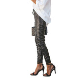 Sequin Long Pencil Pants Elastic Leather High Waist Drawstring - Easy Pickins Store