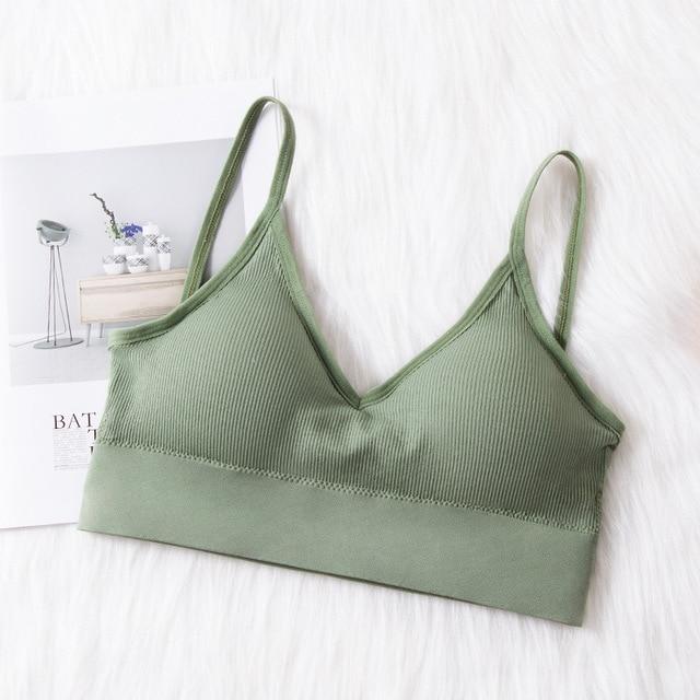 Sexy Seamless Padded Cotton Wireless Fitness Brassiere