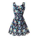 Sexy Chiffon Dress Sleeveless Sundress Floral - Easy Pickins Store