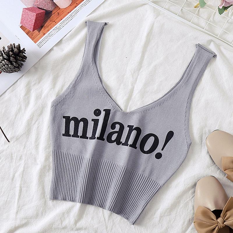 Sexy Crop Top Lettering Milano - Easy Pickins Store
