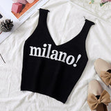 Sexy Crop Top Lettering Milano - Easy Pickins Store