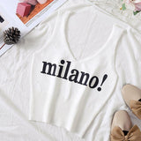 Sexy Crop Top Lettering Milano - Easy Pickins Store