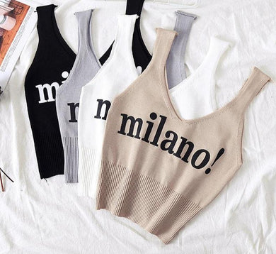 Sexy Crop Top Lettering Milano - Easy Pickins Store
